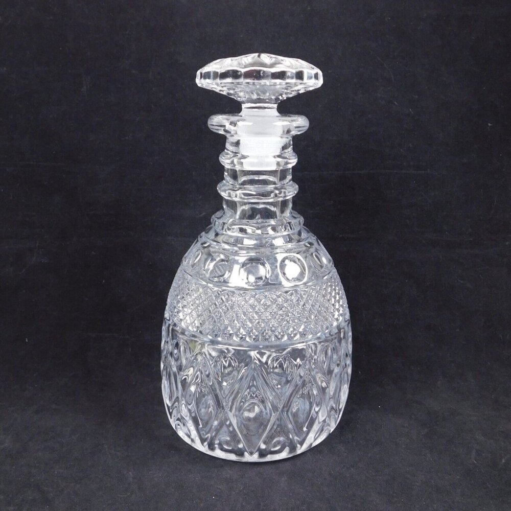 Imperial Glass Cape Cod Clear Decanter with Stopper Barware Pressed Glass FLAW